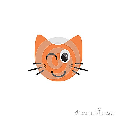 Flashing Cat emoticon illustration logo concept Cartoon Illustration