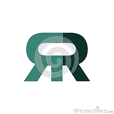 Green double r logo type Stock Photo