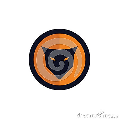 Simple fox head icon vector Cartoon Illustration