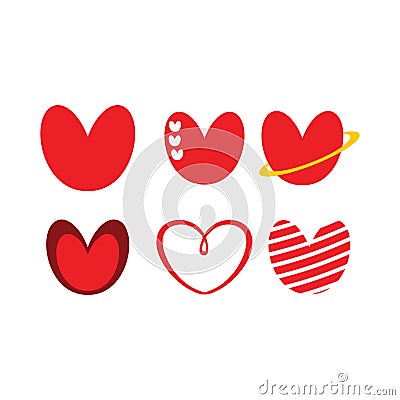 Red cute love heart logo or illustration Cartoon Illustration