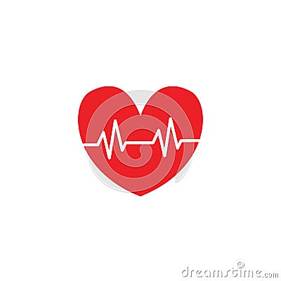 Heart beat love icon illustrations Cartoon Illustration