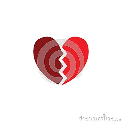 Artistic heart break icon illustrations Cartoon Illustration