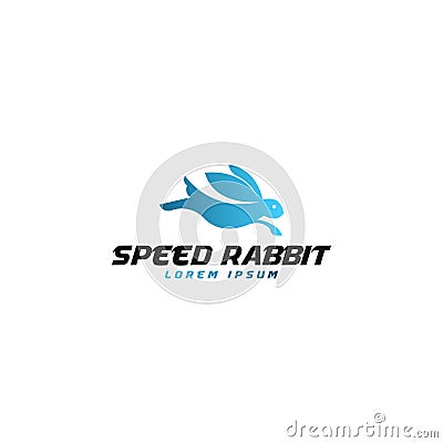 Speed rabbit logo template vector. Logo that symbolizes rabbits with speed, leaps and agility Vector Illustration