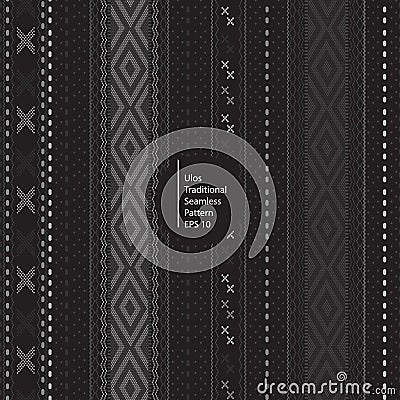 Ulos traditional batik indonesia seamless dark color pattern background Vector Illustration