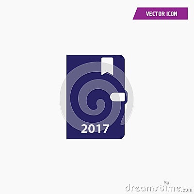 Blue diary agenda notebook icon Vector Illustration