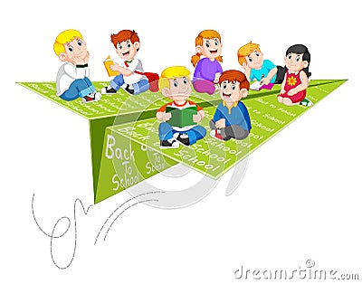 The illustration of the student activity when the back to school Vector Illustration