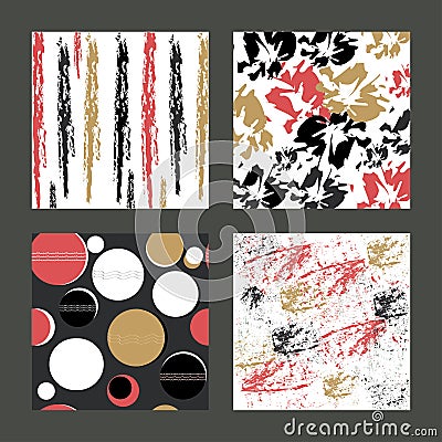 A set of colored textures and patterns with expressive, exotic and abstract elements. For postcards, invitations, Stock Photo