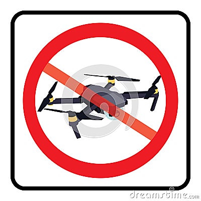 No drone zone sign Vector Illustration