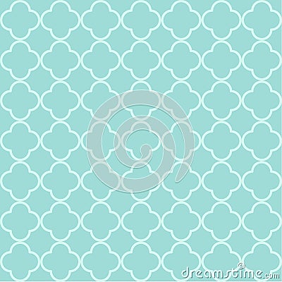 Blue quatrefoil outline ornamental pattern Vector Illustration