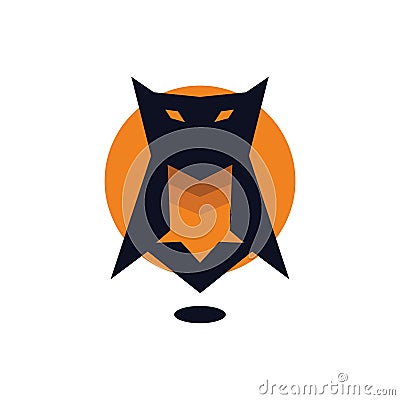 Full moon owl logo icon Stock Photo