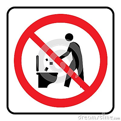 Do not litter in to toilet icon Vector Illustration