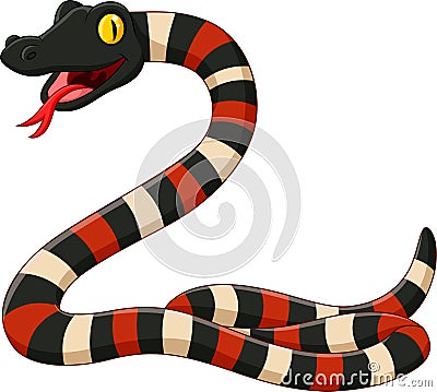 Cartoon coral snake on white background Vector Illustration