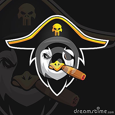 Penguin e sport logo Vector Illustration