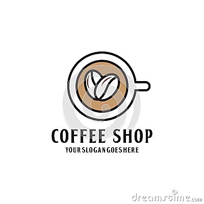 Modern Coffe Shop Logo Design Stock Photo