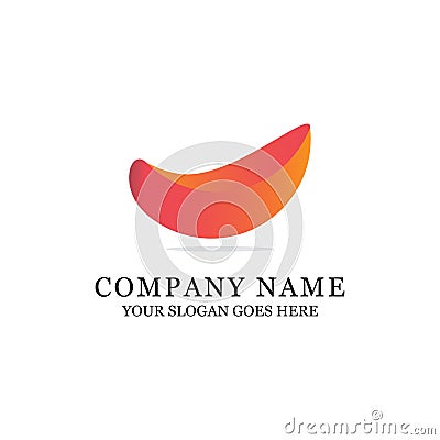 Modern Abstract logo design, orange gradient Stock Photo