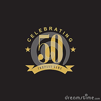 50th celebrating emblematic logo design Vector Illustration