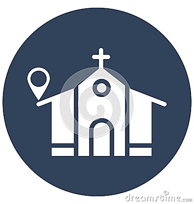 Church location Isolated Vector Icon which can easily modify or edit Vector Illustration