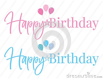 Happy Birthday Vector, Colorful Wording Design, Lettering isolated on white background. Birthday Boy and Girl Vector Illustration