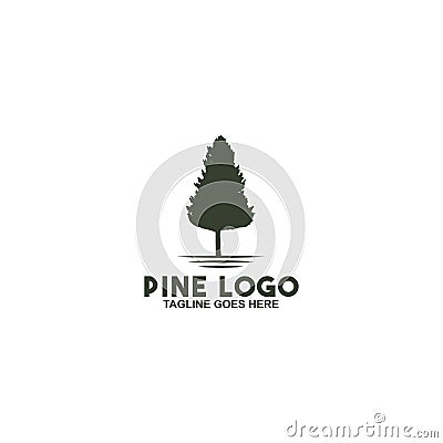 Pine tree logo design vector template Vector Illustration