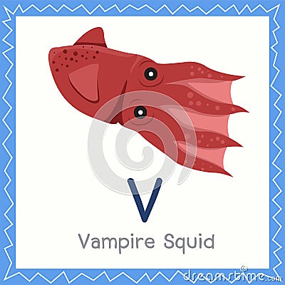 Illustrator of V for Vampire Squid animal Vector Illustration