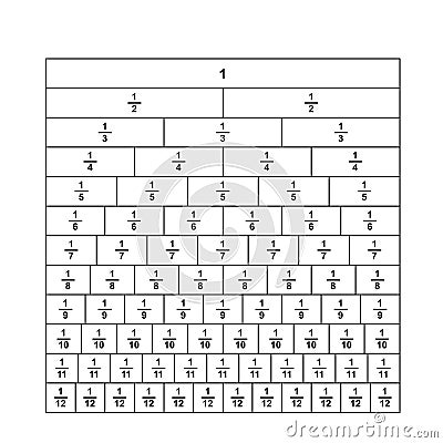 Fraction mathematics Fraction Calculator Simplifying Fractions on white background vector Vector Illustration