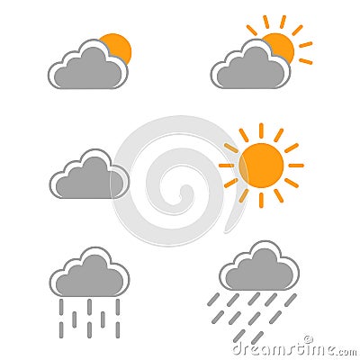 Weather set icon is colored for dark background Stock Photo