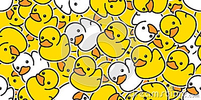 Duck rubber seamless pattern vector ducky cartoon scarf isolated illustration bird bath shower repeat wallpaper tile background de Cartoon Illustration