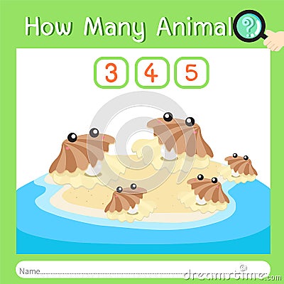 Illustrator of How many animal ten Vector Illustration