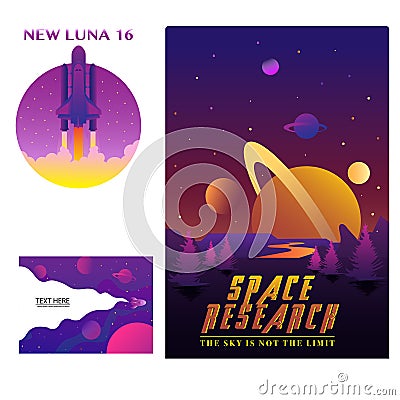 Space gradient Badges Modern art Design Vector Illustration