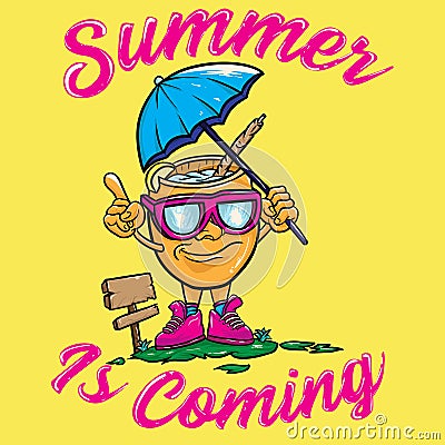 Summer Is Coming Vector Design Stock Photo