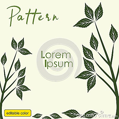 Print tree pattern green leaf Vector Illustration