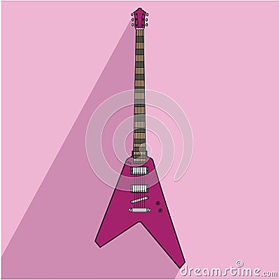 Electric rock jazz metal guitar illustrations art concept Cartoon Illustration