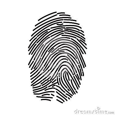 Fingerprint icon isolated on white background. Finger print flat scan. ID app icon. Fingerprint Scan Vector Illustration