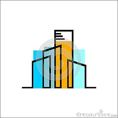 Colorful real estate agency logo vector Vector Illustration