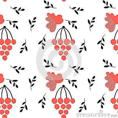 Hand drawn folk floral seamless pattern Vector Illustration