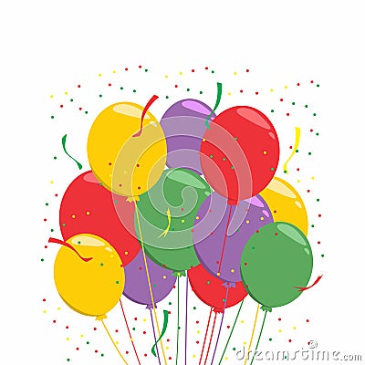 Celebration Background With Flat Colorfull Balloons Vector Illustration