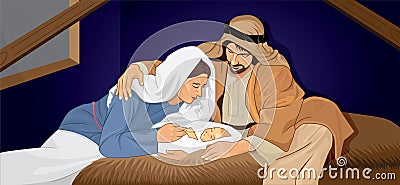 Jesus born christmas mary joseph god jesus christ christmas baby born manger birth religion christian Stock Photo