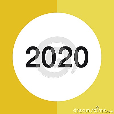 Flat calendar year 2020 icon. Happy New year. Happy New Year 2020. Vector Illustration