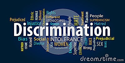 Discrimination Word Cloud Stock Photo