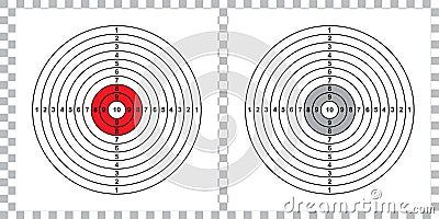 Blank arrow target blank gun target paper shooting target blank target background target paper shooting on white background Vector Illustration