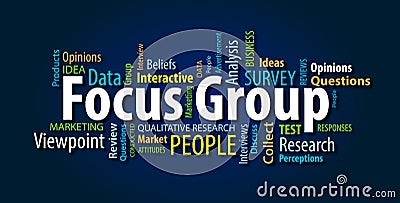 Focus Group Word Cloud Stock Photo