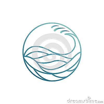 Spa vector logo. Wave logo. Water emblem Vector Illustration