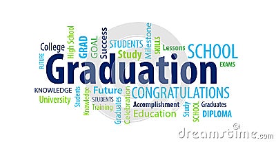 Graduation Word Cloud Vector Illustration