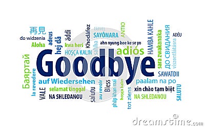 Goodbye Word Cloud Vector Illustration