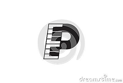 Piano Music Logo Design Vector Illustration