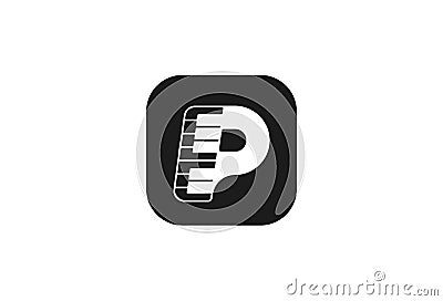 Piano Music Icon Logo Type Vector Illustration