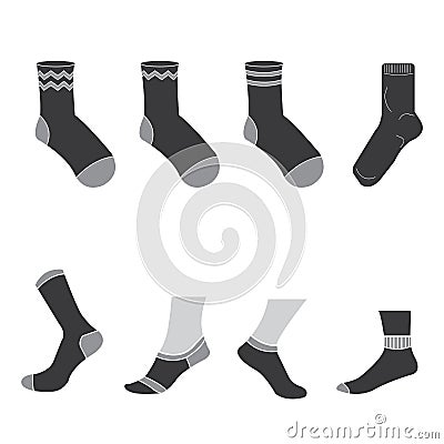 Sock clipart sock drawing sock icon symbol isolated on white background vector Vector Illustration