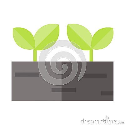 Organic cultivation plant tree icon. Flat illustration colored vector isolated icons of Eco Clean Green Energy for web Vector Illustration