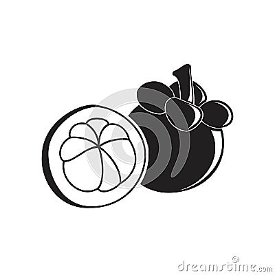 Mangiest fruit illustrations for drawing symbol logo silhouette Cartoon Illustration