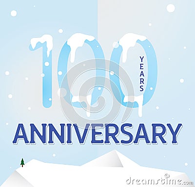 One hundred anniversary template design for web Vector Illustration